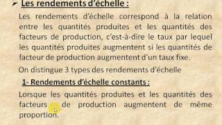 Microéconomie S2 partie 7 quot les rendements déchelle quot [upl. by Ahcarb488]