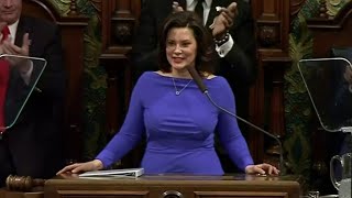 Michigan Gov Whitmer focuses on roads in first State of the State [upl. by Galasyn]