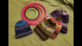 Loom Knitting a Brimmed Hat  Full Tutorial [upl. by Ella885]