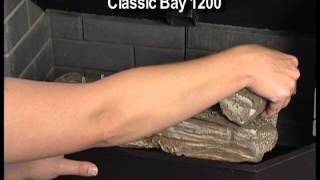 QuadraFire® Classic Bay 1200 Pellet Stove Log Placement Video [upl. by Nosnorb372]