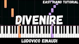 Ludovico Einaudi  Divenire Easy Piano Tutorial [upl. by Honor356]