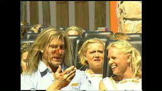 Watch as a bird bloodies superstar Fabio on a roller coaster at Busch Gardens in Virginia [upl. by Atteniuq551]