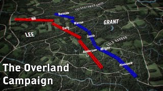 The Wilderness to Cold Harbor Grants Overland Campaign Animated Battle Map [upl. by Ettelrahc]