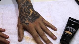 HOW TO TATTOO Coverage with Dermablend [upl. by Werdnaed]