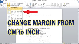 How to Change Margin from cm to inches in Microsoft Word [upl. by Niveek210]