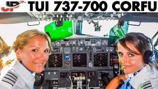 TUI Ladies Piloting the Boeing 737 out of Corfu [upl. by Stromberg]