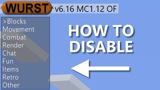 How To Disable TabGUI  Wurst Client [upl. by Eiramlirpa]