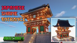 Minecraft Japanese Shrine Entrance TUTORIAL  Kiyomizudera Shrine Entrance Kyoto  116 [upl. by Ailongam770]