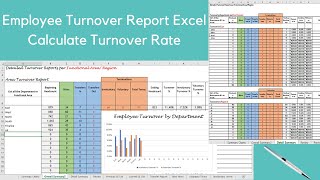 Employee Turnover Report Excel Calculate Turnover Rate [upl. by Eitnom]