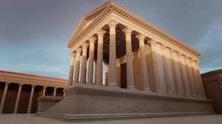 Maison Carrée in Nîmes France  Roman Reconstruction [upl. by Aicatsan]