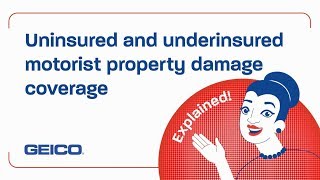 Uninsured vs Underinsured motorist property damage coverage  GEICO [upl. by Innad]