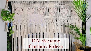 Macrame Curtain Tutorial Rideau en macramé 1  Step by step  Pas à pas [upl. by Riva]