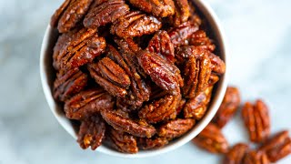 Easy Candied Pecans Recipe [upl. by Nithsa]