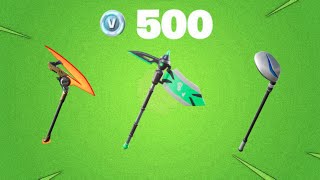 Best 500 Vbucks Pickaxes on Fortnite Best Uncommon Pickaxes [upl. by Ipoillak73]