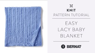 How to Knit a Lace Baby Blanket  Easy Pattern Tutorial [upl. by Oidualc]