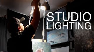 STUDIO LIGHTING  How to light your Art Studio on a BUDGET [upl. by Hceicjow992]