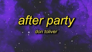 Don Toliver  After Party Lyrics  ok i pull up hop out at the after party [upl. by Hardan465]