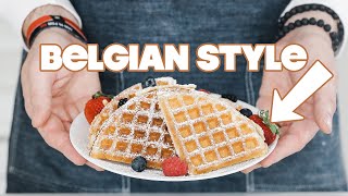 Homemade Belgian Waffles Recipe Brussels Style [upl. by Palumbo]