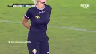 Cute referee Fernanda Colombo clears sweat [upl. by Ursel481]