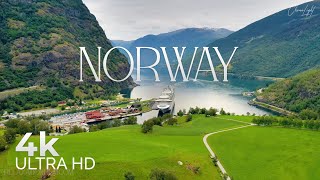 Horizon View in NORWAY  Amazing Nature of Aurlandsfjord with Relaxing Music  4k Video HD Ultra [upl. by Asirak]