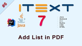 6 Add List in PDF  iText Java Tutorial [upl. by Girovard]