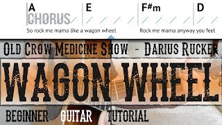 quotWagon Wheelquot Easy 4Chord Song  Chords Lyrics amp Strumming  Easy Guitar Songs [upl. by Barstow]