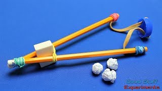 How to make a Slingshot using Pencils  Office Supplies [upl. by Aniretak]