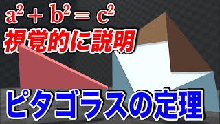 【ピタゴラスの定理】視覚的に見て分かる三平方の定理の証明が面白い！【物理エンジン】 [upl. by Kezer]