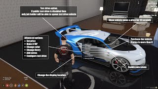 ADVANCED CAR DEALERSHIP FIVEM  ESXQBCORE [upl. by Draillih]