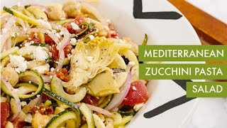 Mediterranean Zucchini Pasta Salad  Spiralizer Recipe [upl. by Alegnaed]