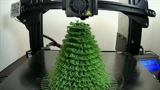 3D Printed Christmas Tree  Time Lapse On Ender 3 Pro 3D Printer Running Octoprint w Wyzecam [upl. by Lehar]