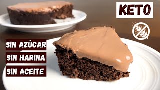 TORTA PASTEL DE CHOCOLATE KETO Húmeda Esponjosa y Saludable  Casera Sin Azúcar y Sin Harinas [upl. by Enelime]