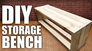 DIY Shoe Storage Bench  Beginner Woodworking Project [upl. by Ttezzil]