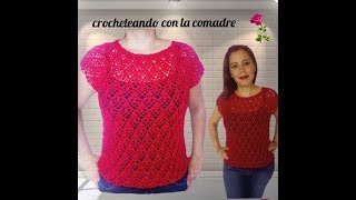 tutorial blusa petalos parte 1 facil y rapido crocheteando con la comadre [upl. by Maltzman]