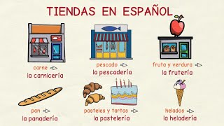 Aprender español Tiendas y comercios nivel básico [upl. by Ilac]