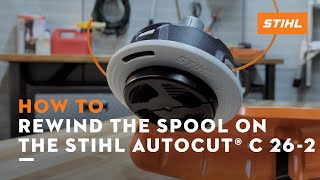 How to Rewind the Spool on the STIHL AutoCut® C 262  STIHL Tutorial [upl. by Leba]