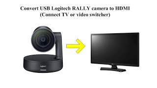 How to Convert Logitech USB RALLY camera to TV HDMI output  connect TV or video switcher [upl. by Sutsuj405]