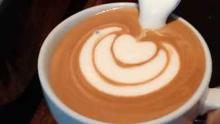 How to make Latte Art The Basics in Slow Motion by Barista Dritan Alsela [upl. by Oelgnaed]