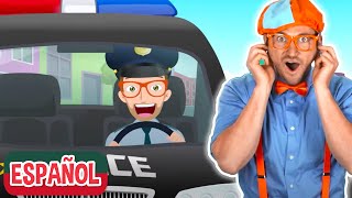 Coches de policía para niños con Blippi  Canciones para niños  Canta con Blippi [upl. by Sacul]