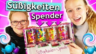 DIY SÜßIGKEITEN SPENDER selber bauen  Eva amp Kathis Skittles Smarties MampMs amp Jelly Beans Automat [upl. by Ansev]