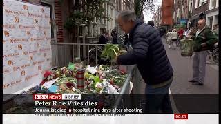 Peter R de Vries passes away 1956  2021 Netherlands  BBC News  16th July 2021 [upl. by Tennes]