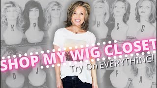 SHOP MY WIG CLOSET Lets TRY THEM ALL ON  13 WIGS amp 7 BRANDS  SEE REDS BRUNETTES amp BLONDES [upl. by Enawtna]