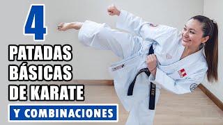 4 PATADAS BASICAS DE KARATE  Combinación de Piernas [upl. by Qahsi]