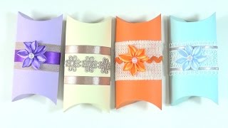 TUTORIAL Cómo hacer cajas de regalo  How to make a Pillow Box [upl. by Salchunas]