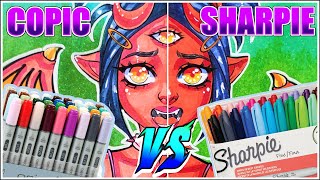 Copic Markers Vs Sharpie Markers  Copic Vs Sharpie  Marker Review [upl. by Hally]