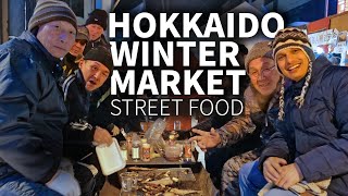 Hokkaido Winter Market amp Street Food Experience ★ ONLY in JAPAN [upl. by Nashoma]