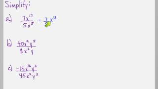 How to divide a monomial by a monomial [upl. by Ahsyekal]