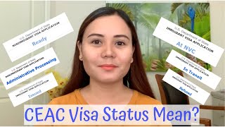 Whats The Meaning of My CEAC Visa Status [upl. by Ariamo739]