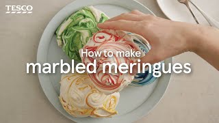 How to Make Marbled Meringues  Tesco [upl. by Neit373]