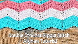 Crochet Ripple Stitch Afghan Tutorial  DIY Crochet Blanket [upl. by Merrili558]